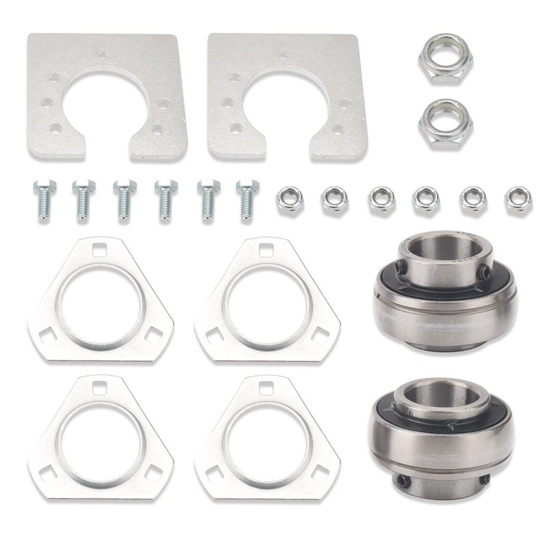LIZEWEI Go-Kart Live Axle Bearing Kit (1 inch) Compatible with Azusa axles, Also for Go Karts Mi-ni Bikes/Trikes/Off Road ATV - Axle with 3-Hole Flangettes - Image 1